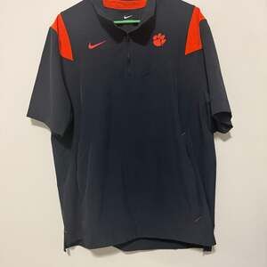 Nike Clemson Tigers Coaches Sideline Short Sleeve Half-Zip Jacket